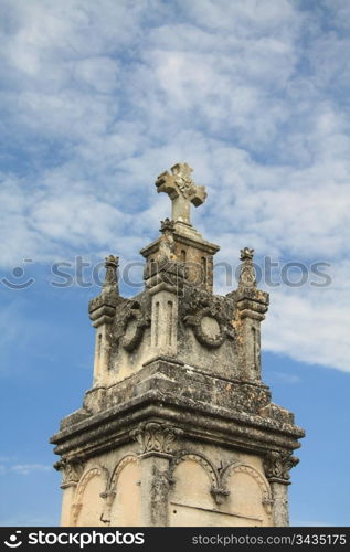 Detail of a grave ornament in the Provence, France