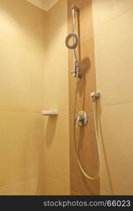 detail of a modern en-suite shower in bathroom