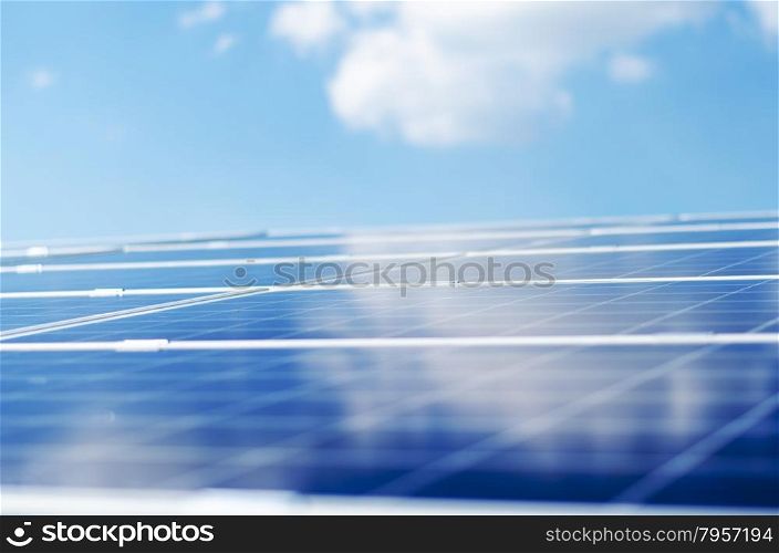Detail of a photovoltaic panel for renewable electric production