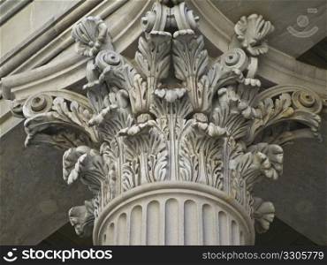 detail of a richly decorated corinthian pillar