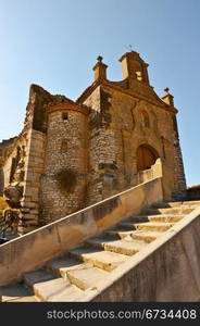 Detail of a Typical Medieval Brick Catholic Church in Spain