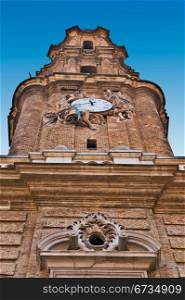 Detail of a Typical Medieval Brick Catholic Church in Zaragoza, Spain
