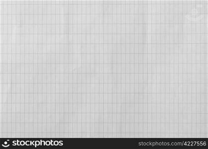 detail of a wrinkled paper sheet with vertical rectangular pattern, horizontal shot