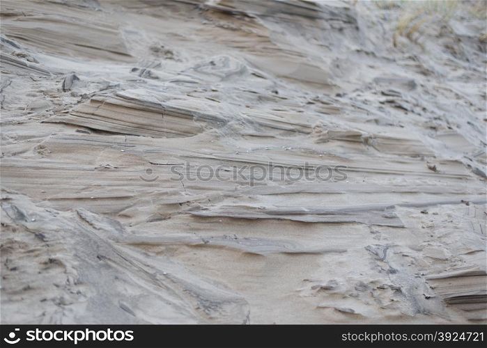 Detail of an eroded sand dune . Detail of an eroded sand dune in winter