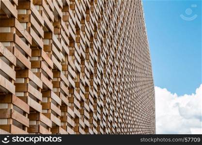 Detail of an Original Structure: Wall of Wooden Crate at International Exposition in Milan - Italy