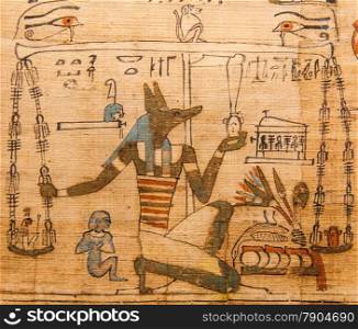 Detail of ancient Book of the Dead (1070 BC), Thebes - Egypt