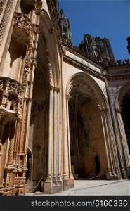 Detail of Batalha Cathedral world heritage near Leiria, Portugal