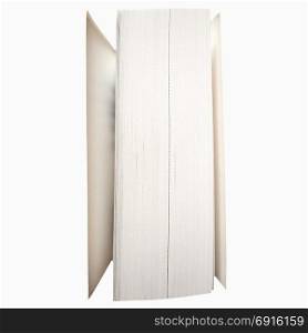 detail of book pages isolated over white. detail view of a printed book pages side isolated over white background