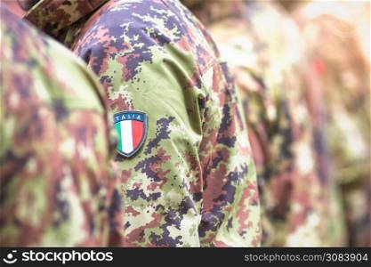 Detail of camouflages of Italian soldiers