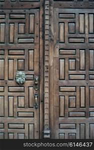 Detail of carved wooden door, San Miguel de Allende, Guanajuato, Mexico