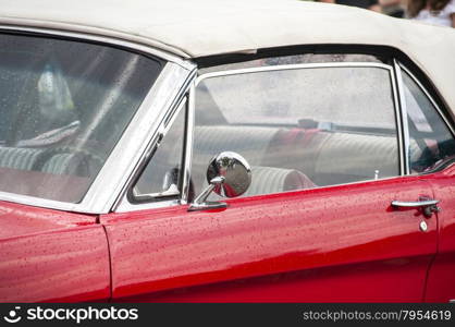 Detail of classic retro vintage car closeup