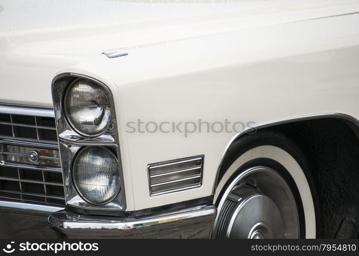 Detail of classic retro vintage car closeup