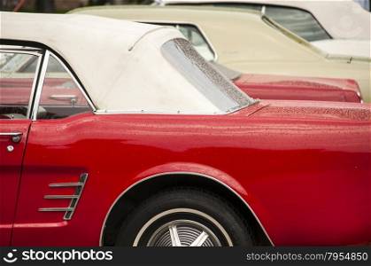 Detail of classic retro vintage cars closeup