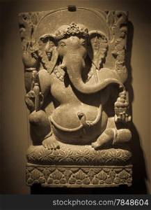 Detail of Ganesha statue, North India, 7-8 century A.D, sandstone