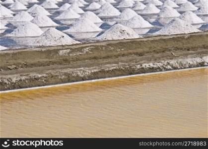detail of huge salines at the coast of Thailand