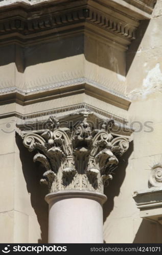 Detail of La Madeleine Church in Aix-en-Provence, France