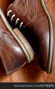 Detail of Male Brown Leather shoes