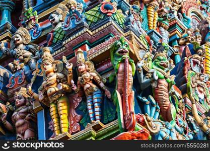 Detail of Meenakshi Temple in Madurai, India