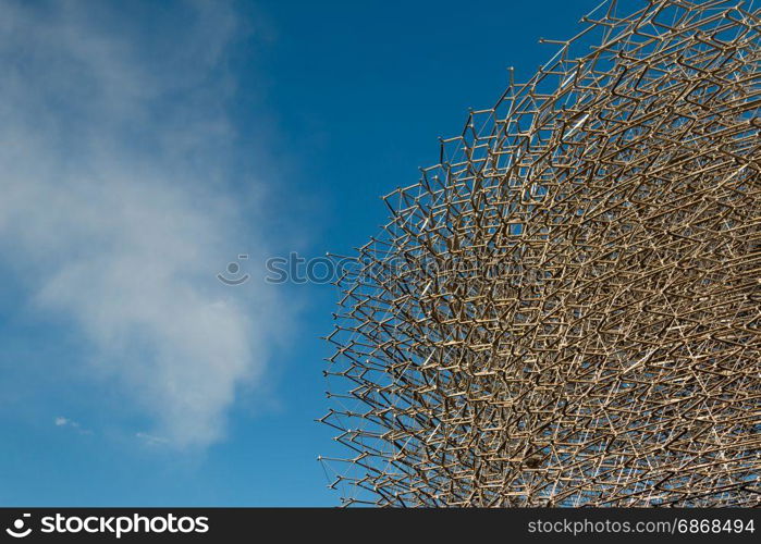 Detail of Megastructure made of Aluminium Beehive: British Pavilion at Exposition in Milan - Italy