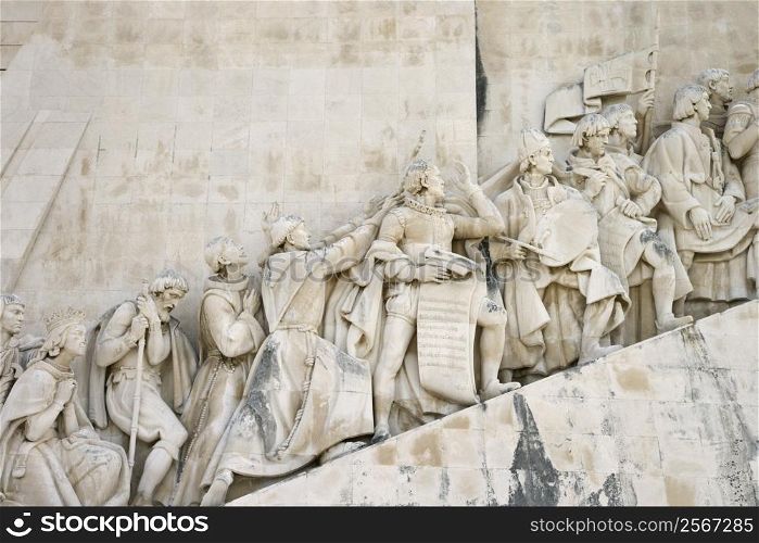 Detail of Monument to the Discoveries in Lisbon, Portugal.