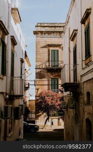 Detail of narrow streets of Ostuni, Italy