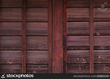detail of old Japanese wood door texture background
