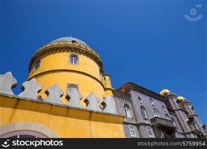 Detail of Pena palace, in the village of Sintra, Lisbon, Portugal