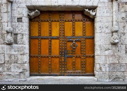 Detail of Portal of the Gothic Church in Burgos, Spain