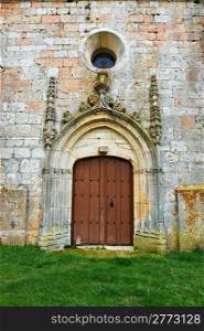 Detail of Portal of the Romanesque Church in Spain