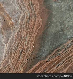 Detail of rock formations at coast, Cavendish Beach, Green Gables, Prince Edward Island, Canada