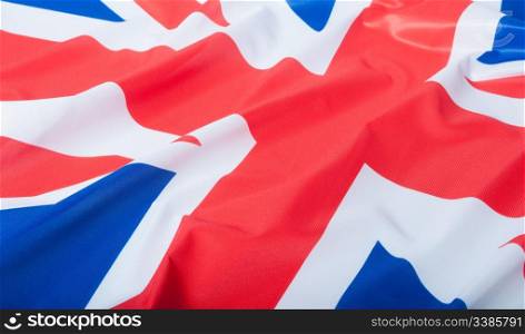Detail of Silky National Flag of Great Britain Flag Drapery