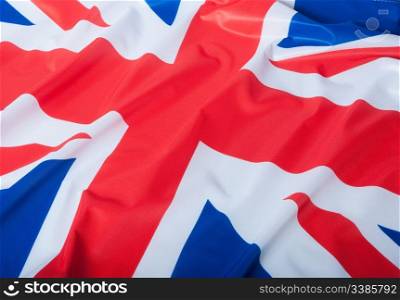 Detail of Silky National Flag of Great Britain Flag Drapery