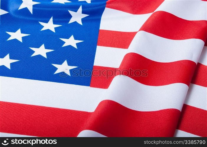Detail of Silky National Flag of United States of America - USA Flag Drapery