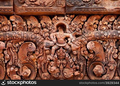 Detail of stone carvings at Banteay Srei. Detail of stone carvings at Banteay Srei Angkor Wat