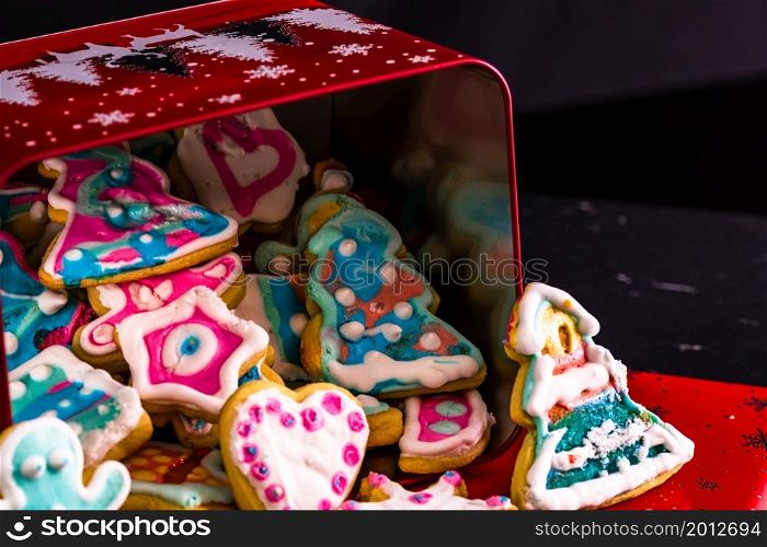 Detail of tasty homemade Christmas cookies