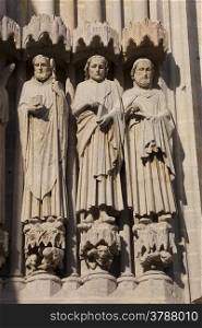 Detail of the cathedral of Amiens, Picardy, France