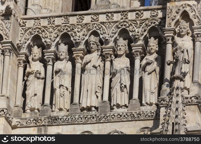 Detail of the cathedral of Amiens, Picardy, France