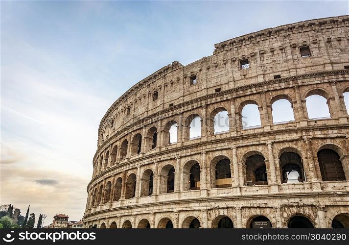 Detail of the Colosseum amphitheatre in Rome. Detail of the Colosseum amphitheatre in Rome, Italy