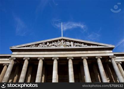 Detail of the exterior of the British Museum, London