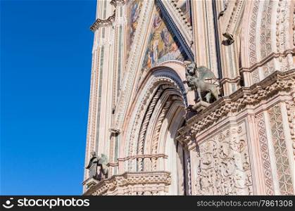 Detail of the facade of the Cathedral of Orvieto