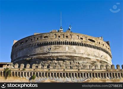 detail of the famous Castel Sant Angelo in Rome