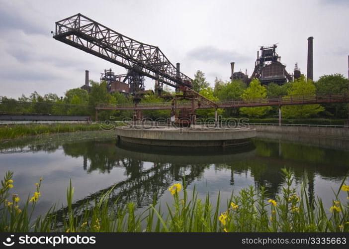 detail of the famous Landschaftpark Duisburg Nord in the ruhr region