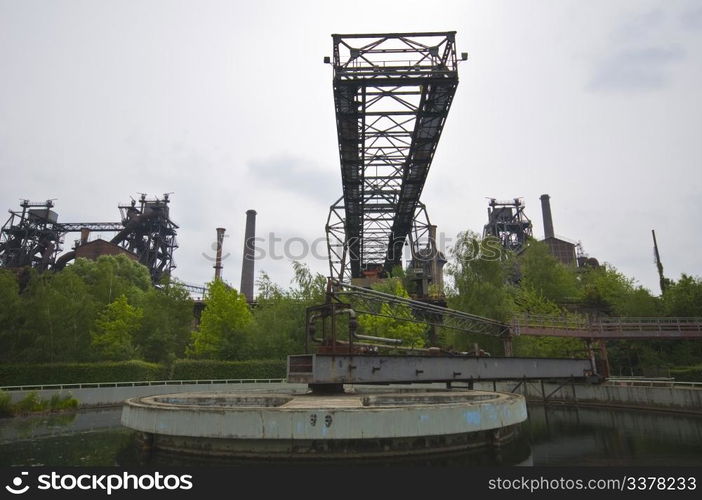 detail of the famous Landschaftpark Duisburg Nord in the ruhr region