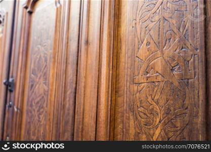 Detail of the freemasonry door in Turin (Torino) - Italy