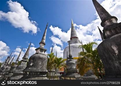 detail of the huge temple complex Wat Phra Mahathat in Nakhon Si Thammarat