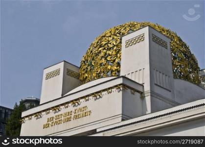 detail of the interesting architecture of the Secession in Vienna
