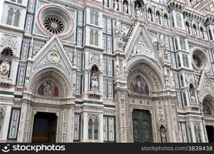 Detail of the main entrance of the Basilica of Saint Mary of the Flower, ordinarily called Il Duomo di Firenze