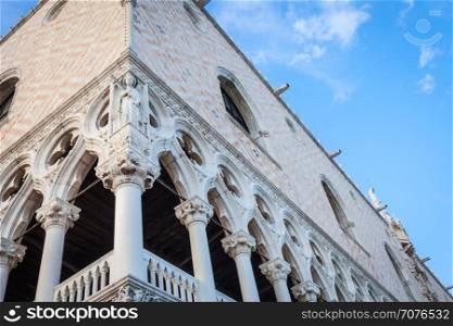 Detail of the most famous landmark of Venice - Palazzo Ducale