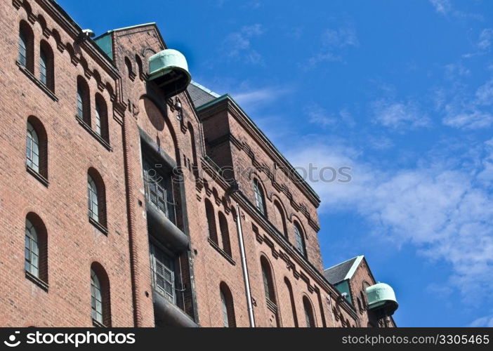 detail of the old Speicherstadt in the harbor of Hamburg