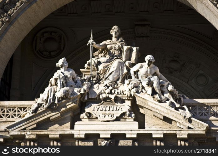 detail of the palazzo di giustizia in Rome